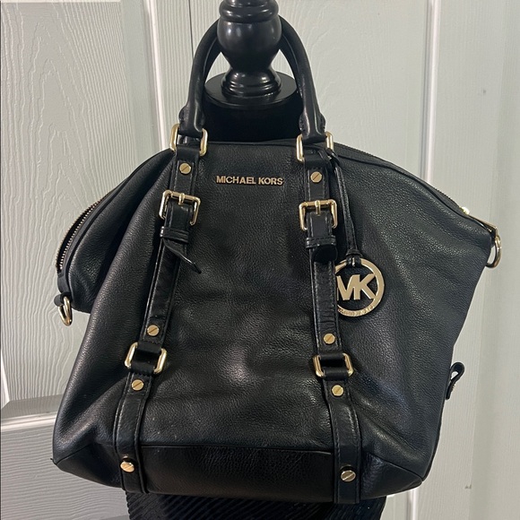 Michael Kors Black Belted Bowling Bag - Picture 1 of 9